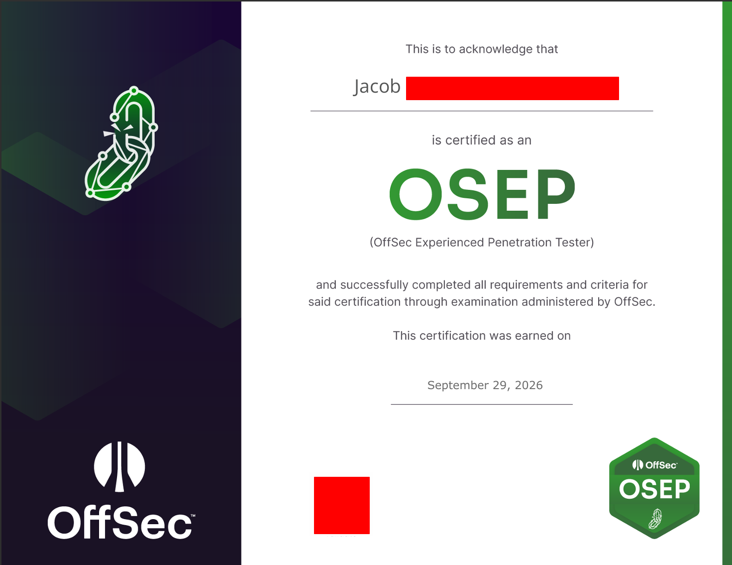 OSEP cert