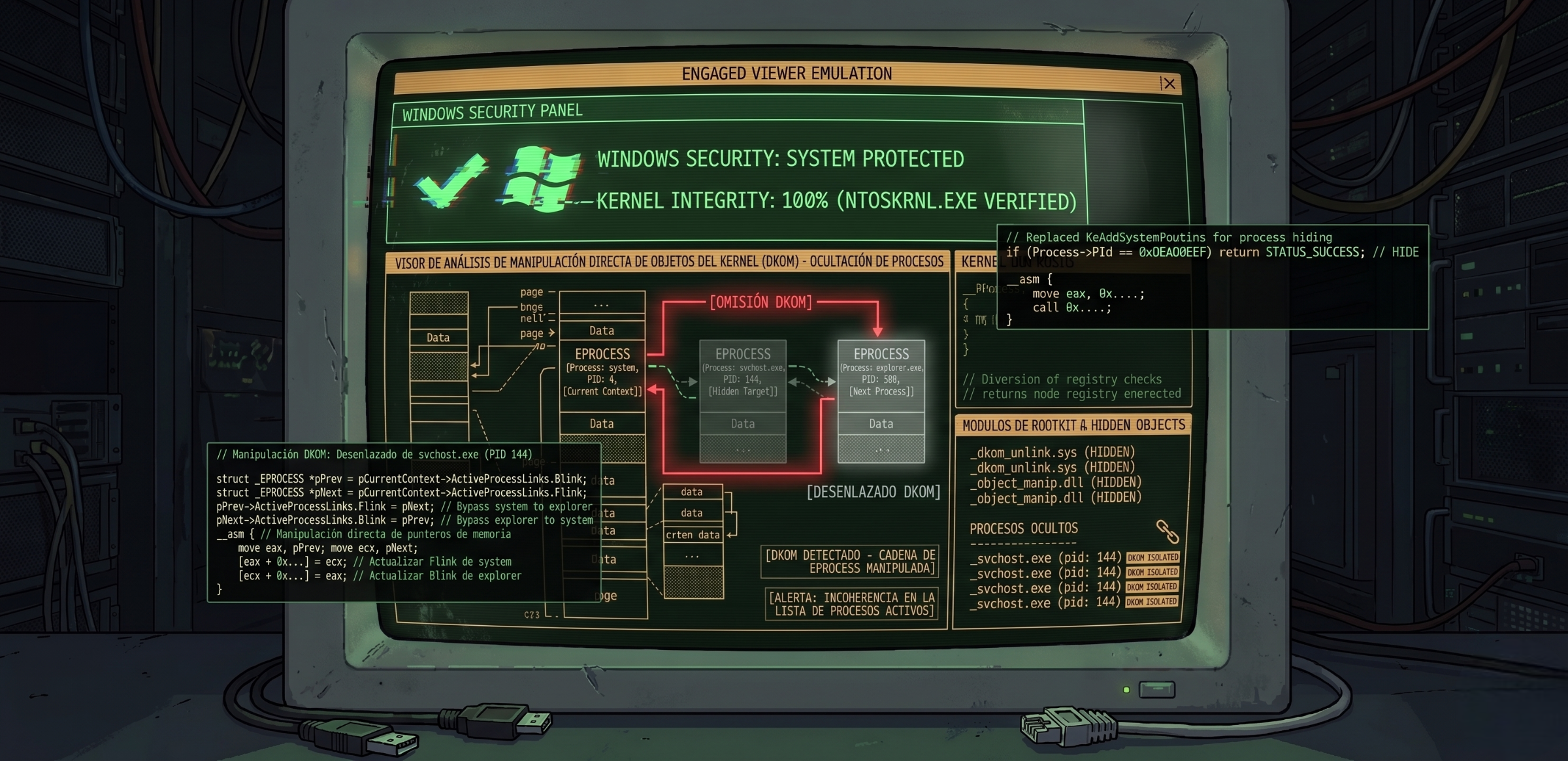 Process Hiding: Direct Kernel Object Manipulation